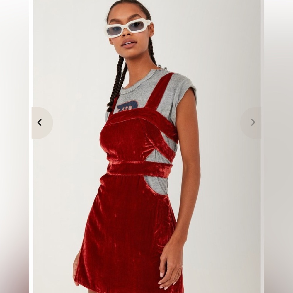 For Loves and Lemons Red Velvet Cutout Mini dress - Picture 8 of 8